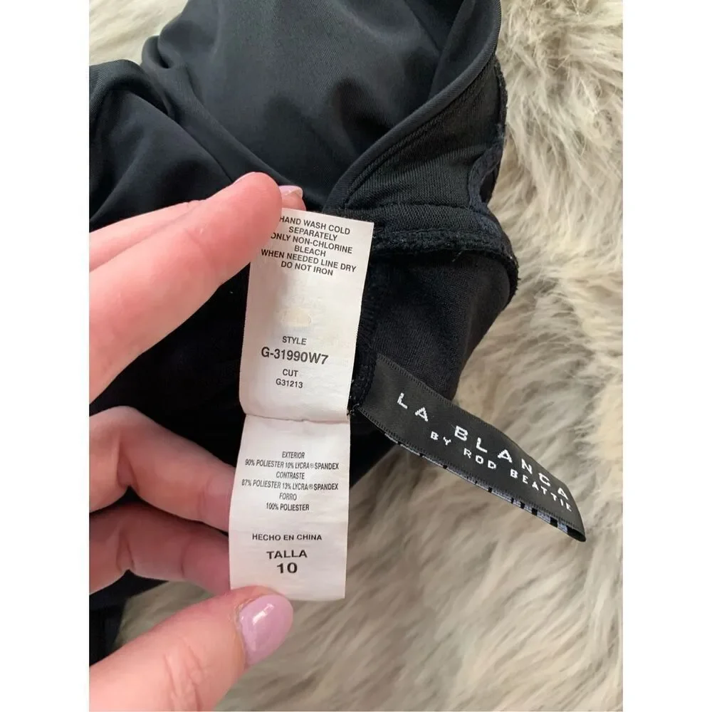 La Blanca black halter one piece swimsuit Size 10